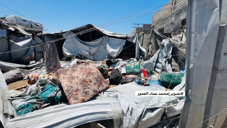 شهيدة وعدد من الاصابات جراء استهداف خيمة نازحين في مواصي خانيونس